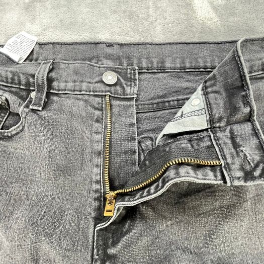 Levis 502 Mens Jeans Black W32 L30 Slim Taper Fit Stretch Denim
