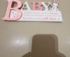 Baby hanging sign sentiment quote