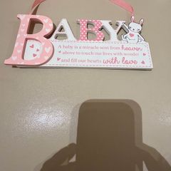 Baby hanging sign sentiment quote