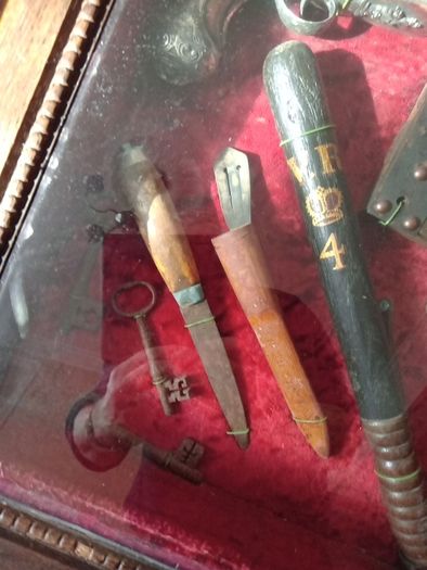 antique "crime & punishment" glass case