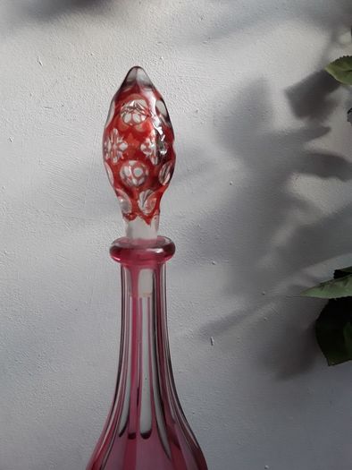 Vintage Bohemian glass decanter