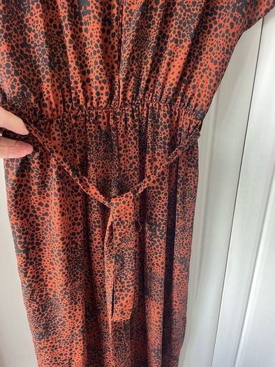Bnwt primark animal print wide leg jumpsuit with wrap around detail size 12
