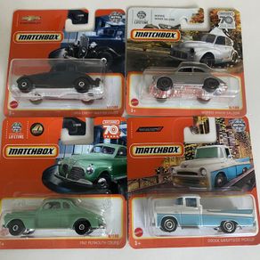Chevy Master Coupe, Morris Minor, Plymouth, Dodge Sweptside - Matchbox Cars