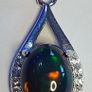 Ethiopian Black Opal 1.65 ct, S925 Silver Pendant rhodium plated Image 7