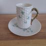 Pair of Vintage Belleek Cups and Saucers 6th Mark Shamrock Image 2