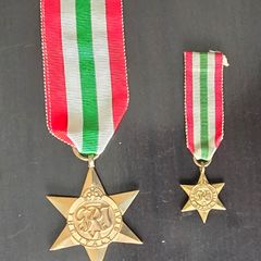 WW2 British Army Italy Star + miniature