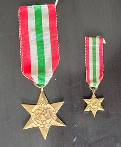WW2 British Army Italy Star + miniature