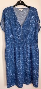 Size 14 Blue &Cream Dress by Apricot, New Look