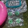 Pink Inflatable Ring with Handles & pool lounger + Pillow Image 5