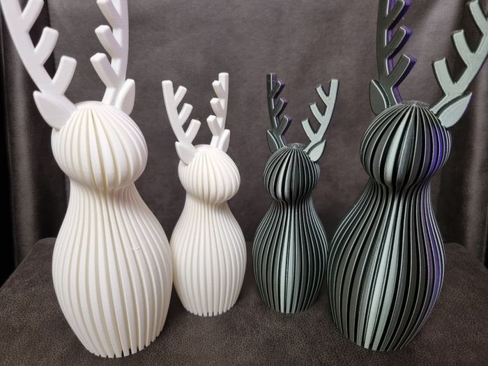 3D printed reindeer ornaments