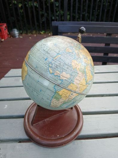 Chad Valley mid century tinplate globe
