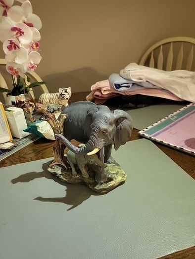 Elephant and calf ornament