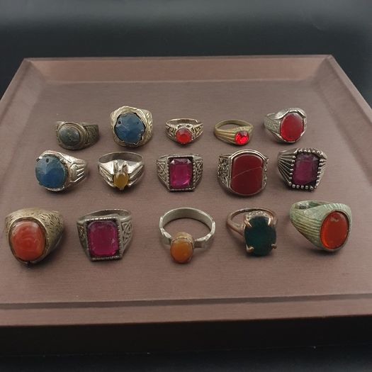 Collectible Antique Brass Rings 15 Mixed Vintage Handmade Designs
