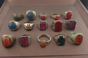 Collectible Antique Brass Rings 15 Mixed Vintage Handmade Designs