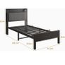 3ft Single Bed Frame with Storage Headboard,Heavy Duty Metal Upholstered Platform Bed Frame,Mattress Foundation/Strong Steel Slat Support/Under-bed Storage/Easy Assembly/Black Image 7