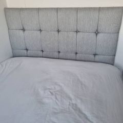 Small double divan bed with headboard