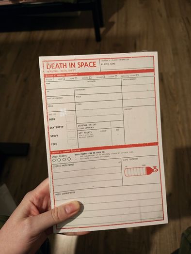 Death in Space TTRPG Book