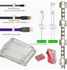 50pcs transparent cable clips for home decoration, car, office