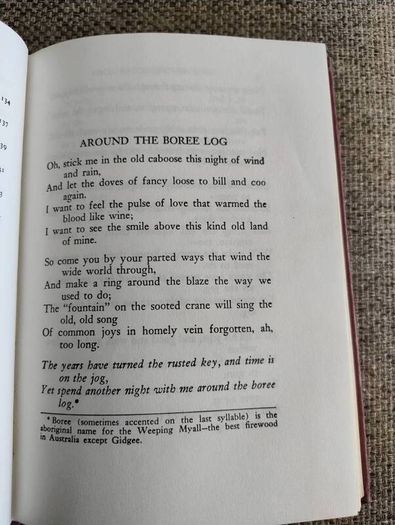 Around the Boree Log and other verses by John O Brien Australian Poet 1983 edition hardback in good condition with signs of wear on the cover see photos FREE STANDARD POSTAGE INCLUDED