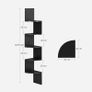 5-Tier Wall-Mounted Corner Shelf, Wooden Display Shelf, for Kitchen, Bedroom, Living Room, Study, Black Image 3