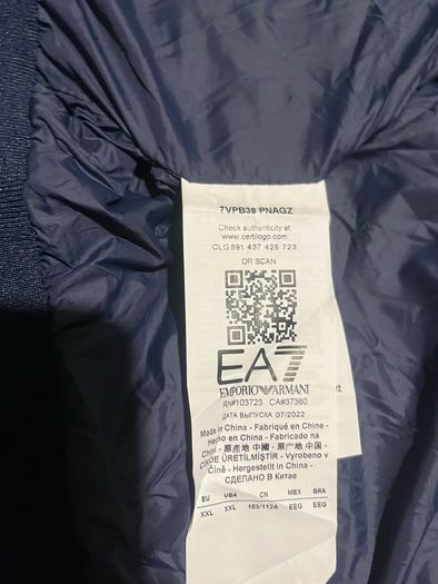 Armani jacket size xxl navy