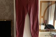 Zara Red  Leatherette Trousers Size 14