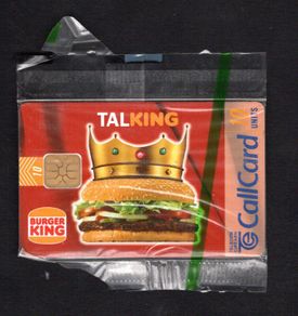 1997 Ireland 10 unit Burger King featuring the slogan "Where the burger is King" (ODS2) Call Card Mint in Packaging. Telecom Eireann card number 1170.