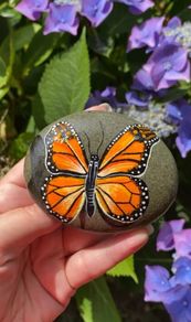 Handpainted Butterfly Rock