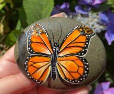 Handpainted Butterfly Rock
