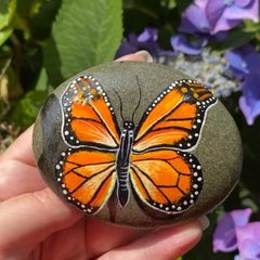Handpainted Butterfly Rock