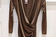 Boohoo Slinky Drape Front Sleeve Dress