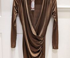 Boohoo Slinky Drape Front Sleeve Dress