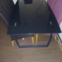black glass dining table and chairs