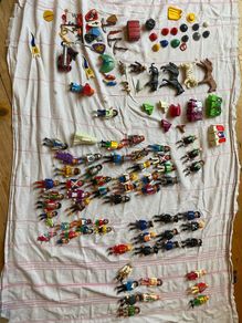 Vintage Playmobil Job Lot Bundle - 50+ Figures, Knights, Police, Animals and Accessories