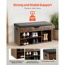 Entryway Shoe Bench, 805 x 305 x 445 mm Shoe Storage Organizer with Hidden Lift Top Storage Space, 300lbs Bench with Cushion Seat and 3 Cabinets Image 4