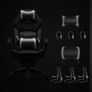 _Gaming chair, office chair with footrest, desk chair, ergonomic design, adjustable headrest, lumbar support, loadable up to 150 kg, black-gray Image 3