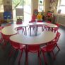 Set of 3 crescent tables and 16 chairs Image 2