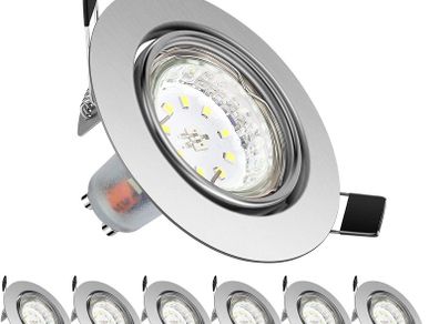 LED Downlights Ceiling Spotlights, 5W 500LM Cool White 6000K AC 220-240V, 6 Pack GU10 Recessed Ceiling Lights [Energy Class A++]