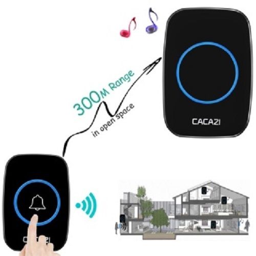 Wireless Door Cordless Wireless Bell Mains Plug-In Portable 300M LED Chime