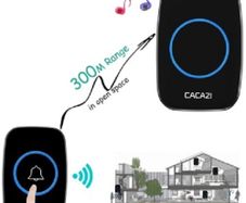Wireless Door Cordless Wireless Bell Mains Plug-In Portable 300M LED Chime