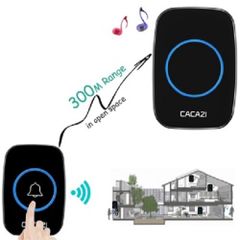 Wireless Door Cordless Wireless Bell Mains Plug-In Portable 300M LED Chime