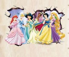 Cartoon Princess Wall Stickers For Kids Room, Girls Bedroom, Wall Decoration, Door, Window Sticker