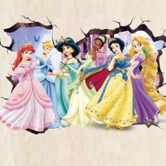 Cartoon Princess Wall Stickers For Kids Room, Girls Bedroom, Wall Decoration, Door, Window Sticker