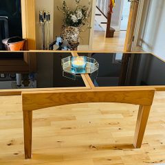 Glass/pine coffee Table