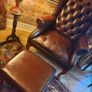 Beautiful Leather Armchair & Footstool Image 3