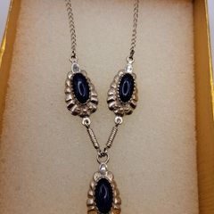 Vintage sterling silver necklace lapiz lazuli