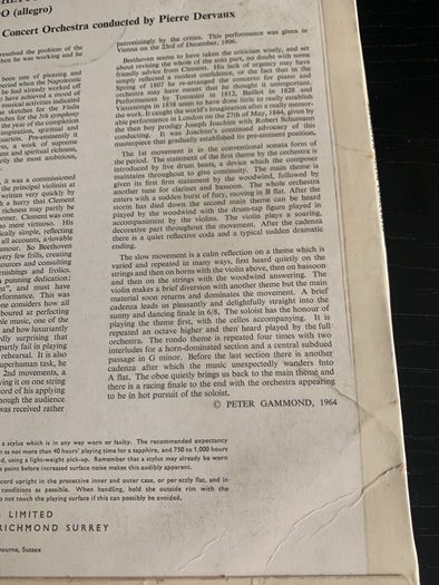 Beethoven violin Concerto : The world record club 1964