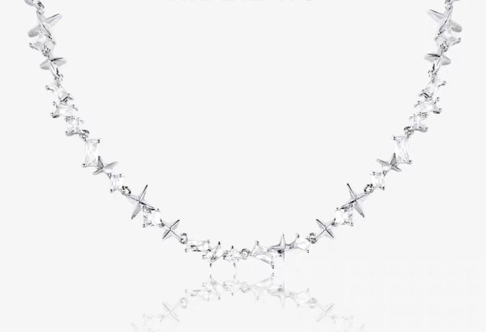 Rebel Studio Asymmetric Shaped Diamante Necklace
