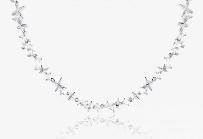 Rebel Studio Asymmetric Shaped Diamante Necklace