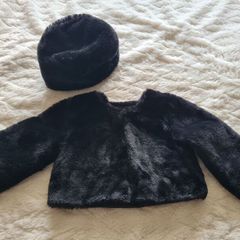 girls black fur jacket